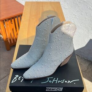 Betsey Johnson White Ankle Booties with Textured Design